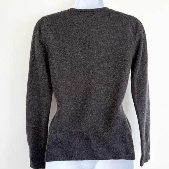 Apt 9 100% Cashmere Sweater Argyle V Neck Long Pink and Gray Medium - Picture 2 of 8